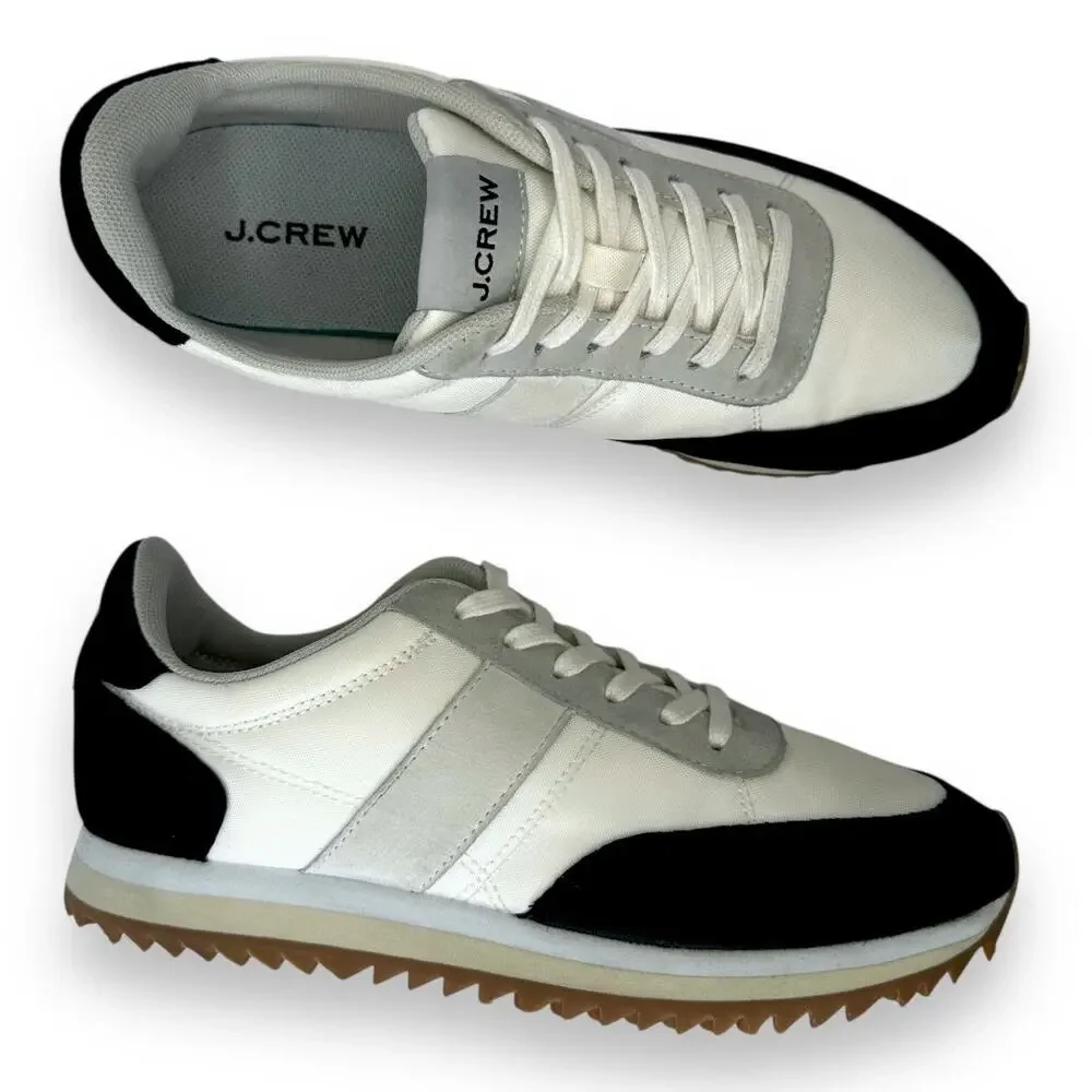 J. Crew Women's Trainers in Colorblock Size 7 Black Ivory BZ800 Retro Style